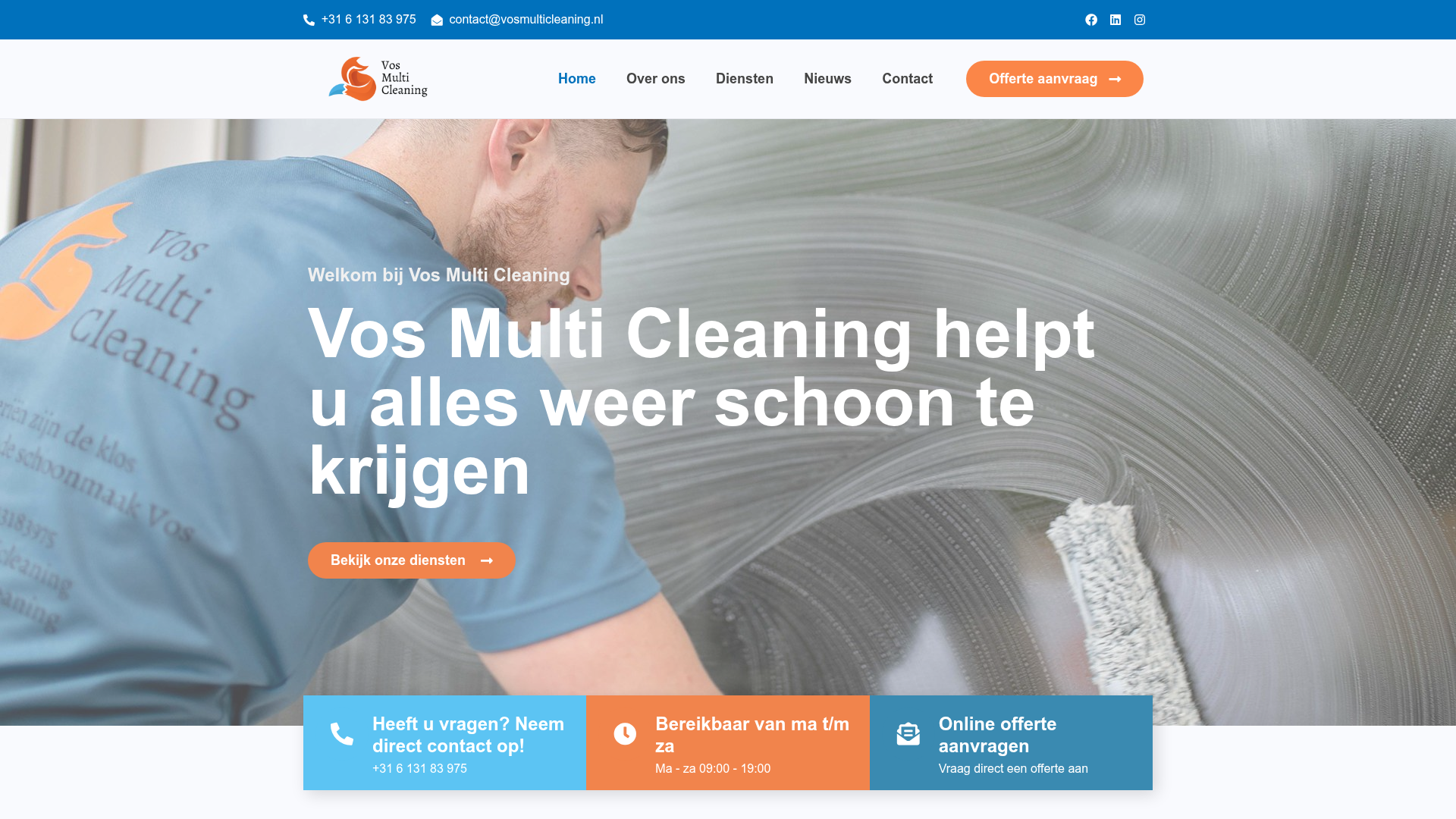 Website van Vos Multi Cleaning